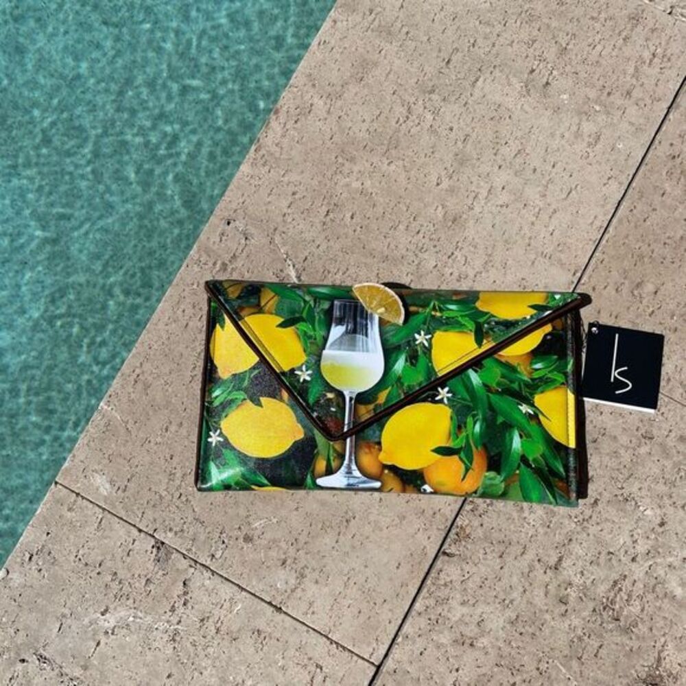 Vacation Bag Purse Limencello Lemon Drop Drink Clutch or Crossbody